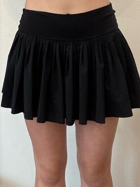 Women’s Black Pleated Athletic Skirt-Aerie/American Eagle